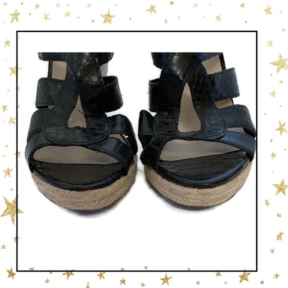 Franco Sarto Black Espadrille Wedge Sandals 6.5 - Picture 5 of 6